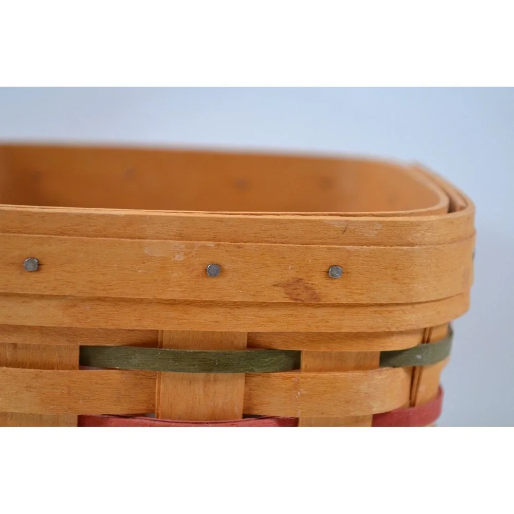 Vintage 1999 Longaberger Happy Holidays Basket Red &‎ Green Accents